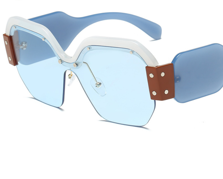 Large frame sunglasses connected piece sunglasses