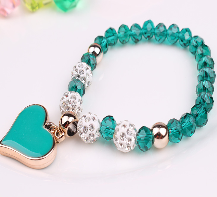 Elastic Crystal  Bracelet &amp; Bangle Heart Bracelets