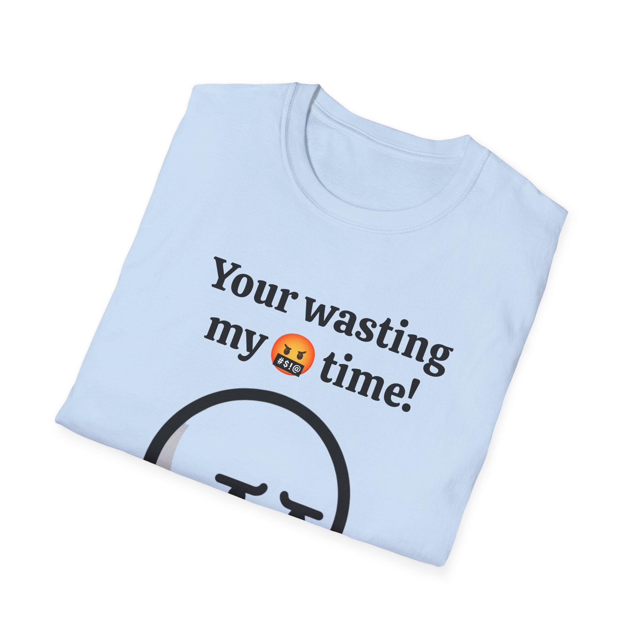 Funny Wasting My Freaking Time Unisex Softstyle T-Shirt, Humorous Casual Tee, Unisex Cotton Shirt, Anxious Character Watch Graphic Tee,