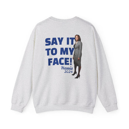 Graphic Sweatshirt with Tim Walz and Kamala Harris Quotes