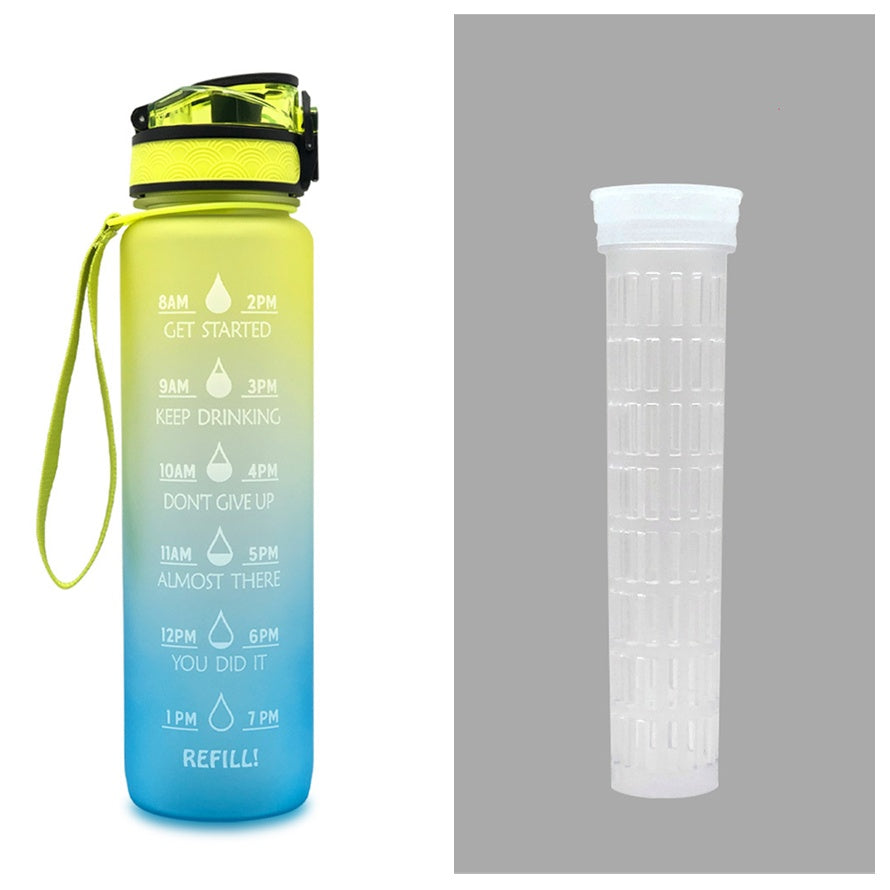 1L Tritan Water Bottle With Time Marker Bounce Cover Motivational Water Bottle