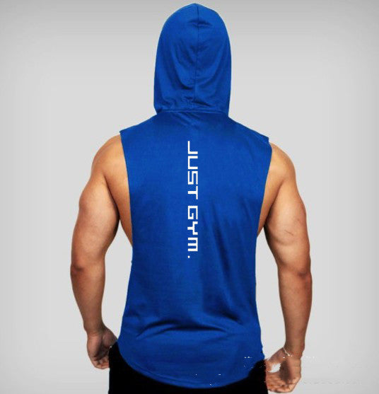 Fitness Vest Men Hooded Loose Shirt