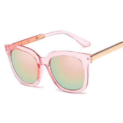 Retro ladies sunglasses color film reflective sunglasses