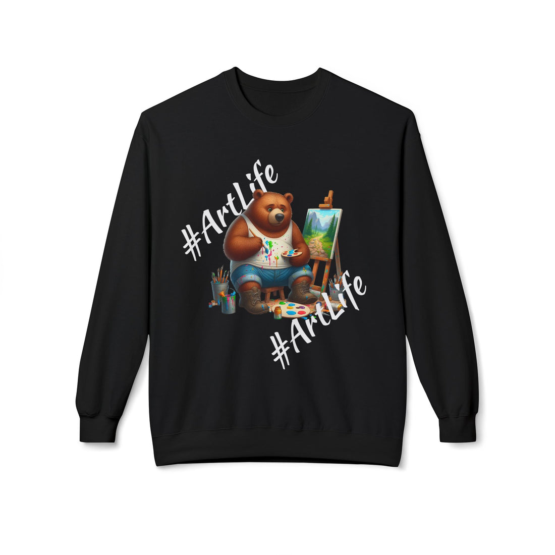 Artlife Bear Painting Softstyle Fleece Sweatshirt