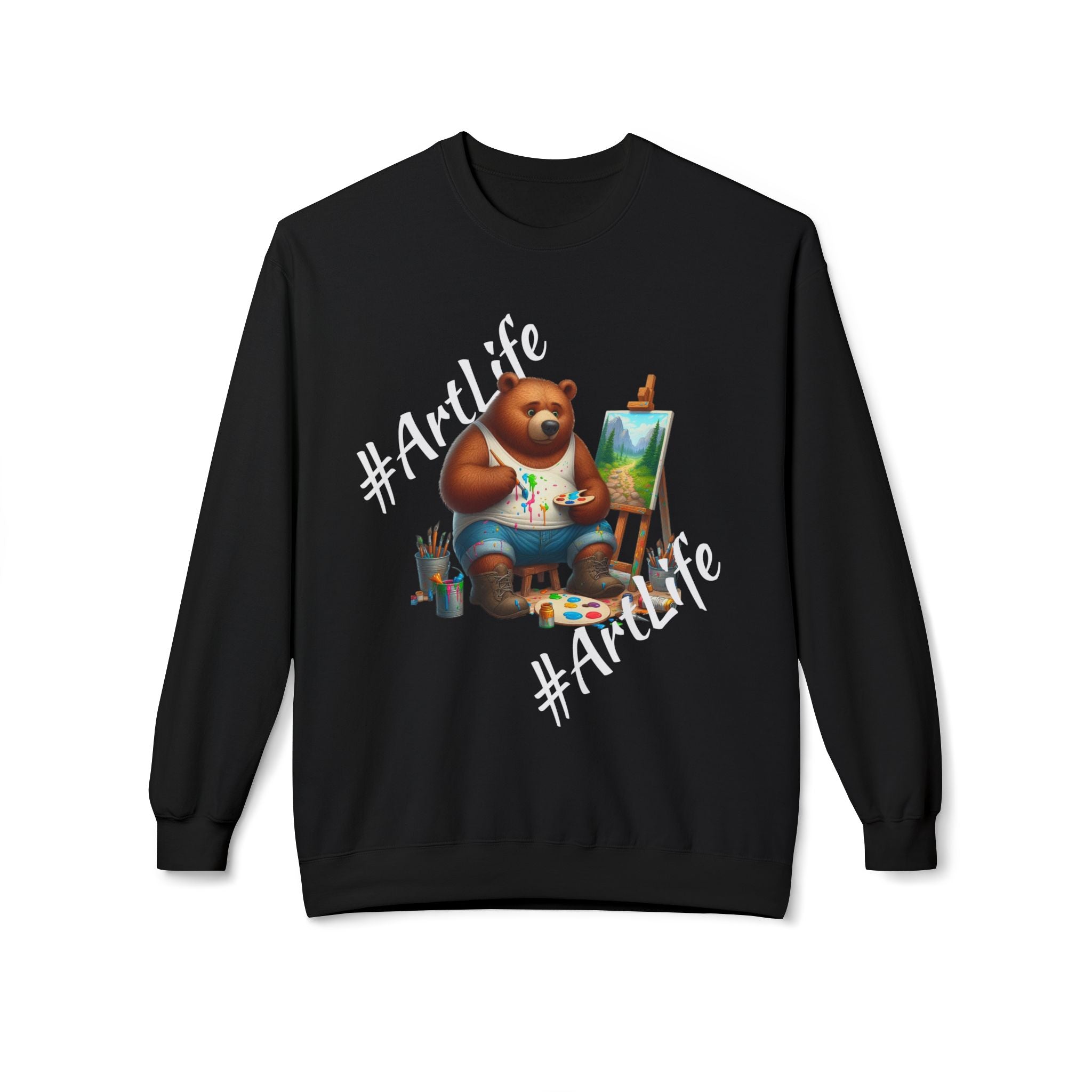 Artlife Bear Painting Softstyle Fleece Sweatshirt