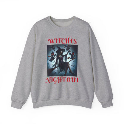 Witches Nightout Unisex Sweatshirt, Halloween Crewneck Jumper, Spooky Witches Night Out Shirt, Witchy Clothing, Girls Night Out Apparel