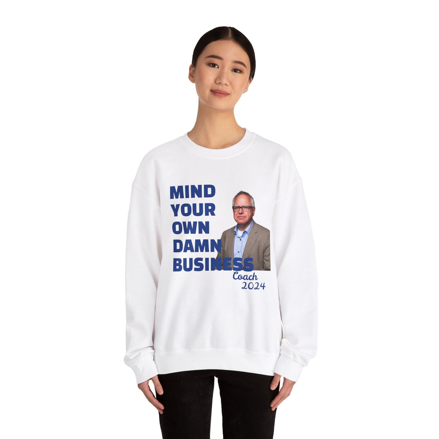 Graphic Sweatshirt with Tim Walz and Kamala Harris Quotes