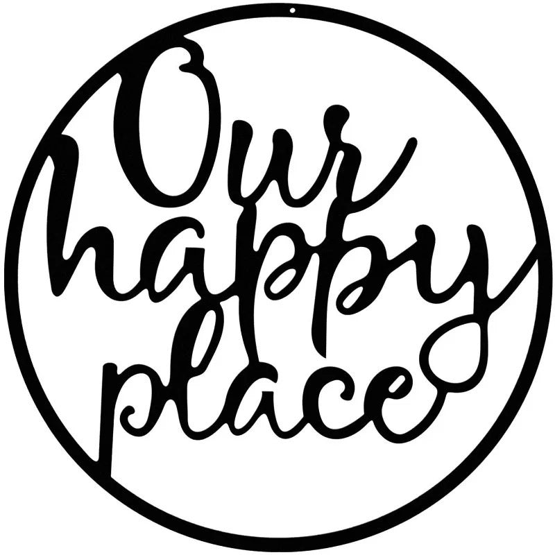 Art Outdoor Plaque Wall Decoration &quot;Our Happy Place&quot;