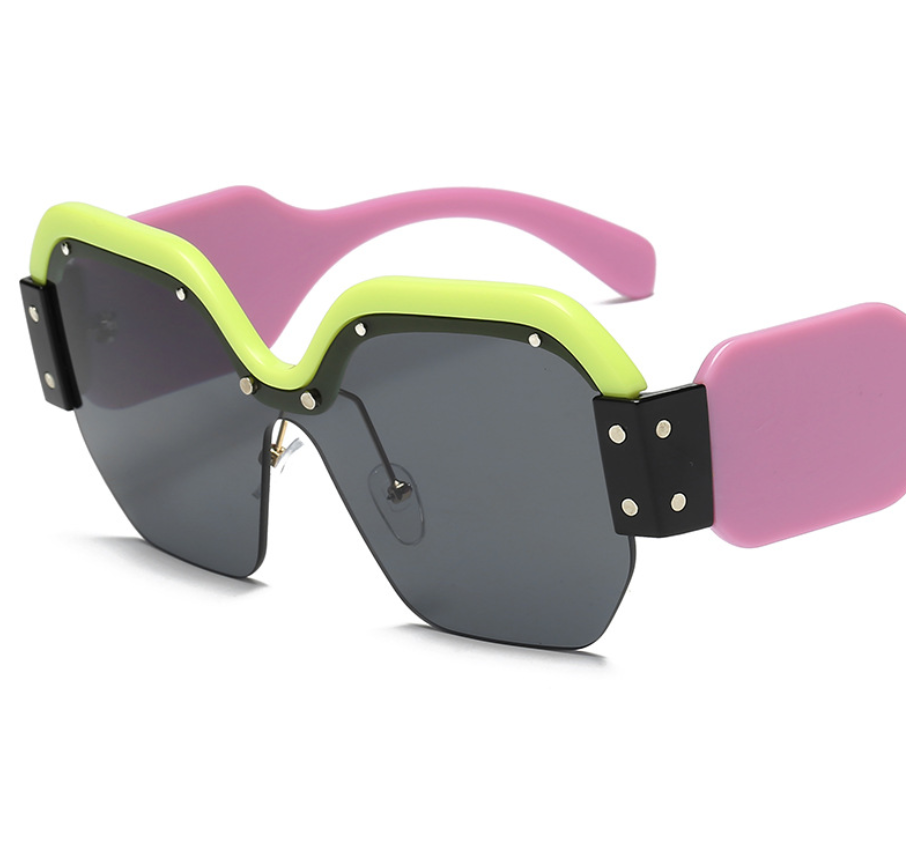 Large frame sunglasses connected piece sunglasses