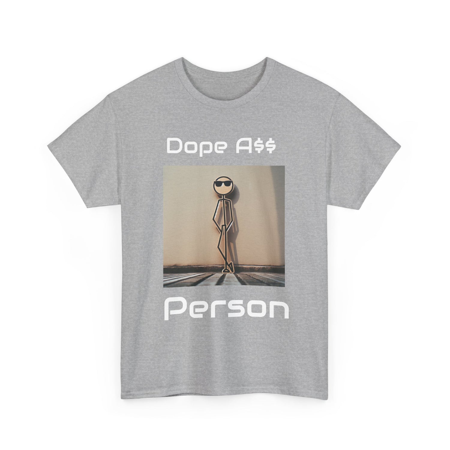 Cool Dude Unisex Heavy Cotton Tee, Stick Figure Man T-Shirt, Funny Hipster Graphic Shirt, Men&