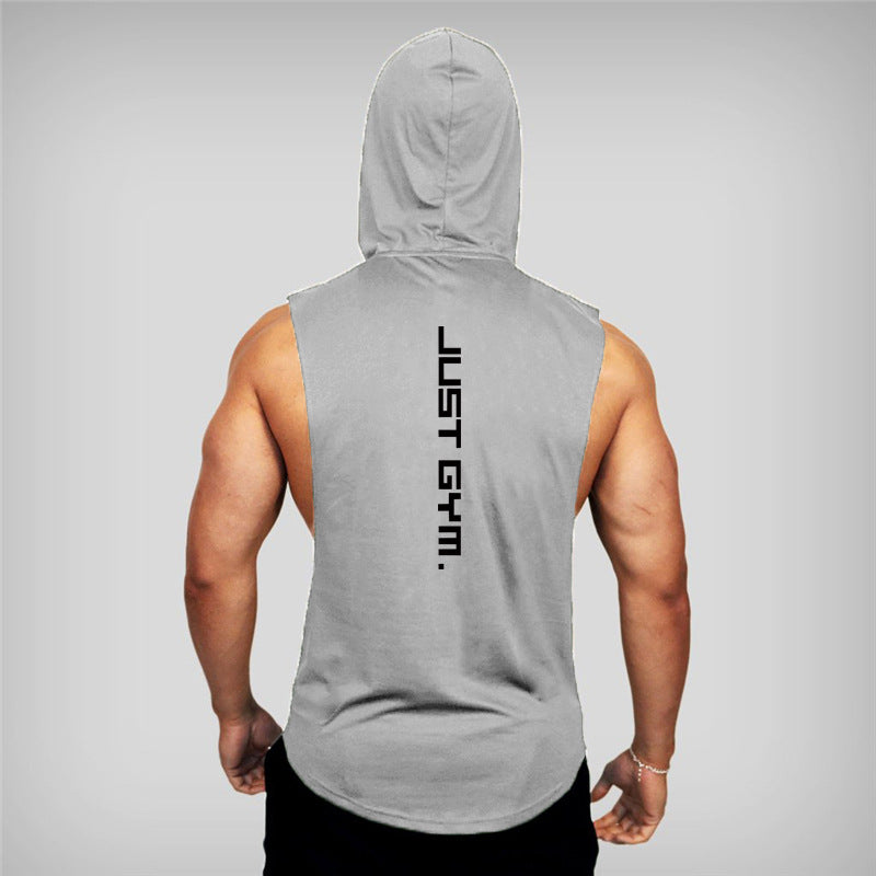 Fitness Vest Men Hooded Loose Shirt