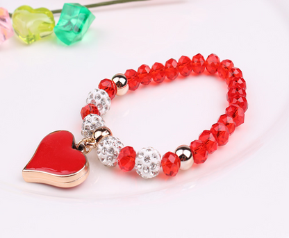 Elastic Crystal  Bracelet &amp; Bangle Heart Bracelets