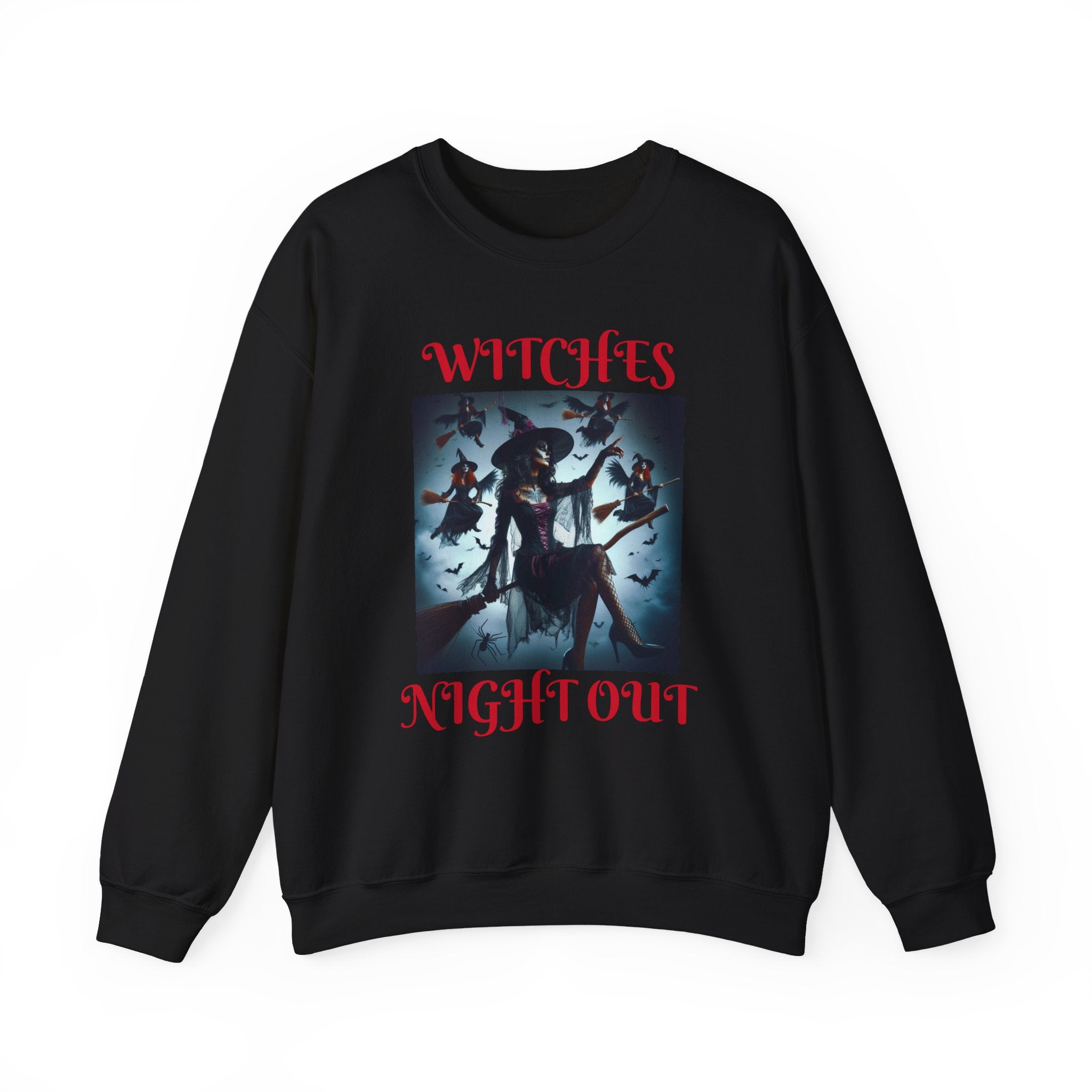 Witches Nightout Unisex Sweatshirt, Halloween Crewneck Jumper, Spooky Witches Night Out Shirt, Witchy Clothing, Girls Night Out Apparel