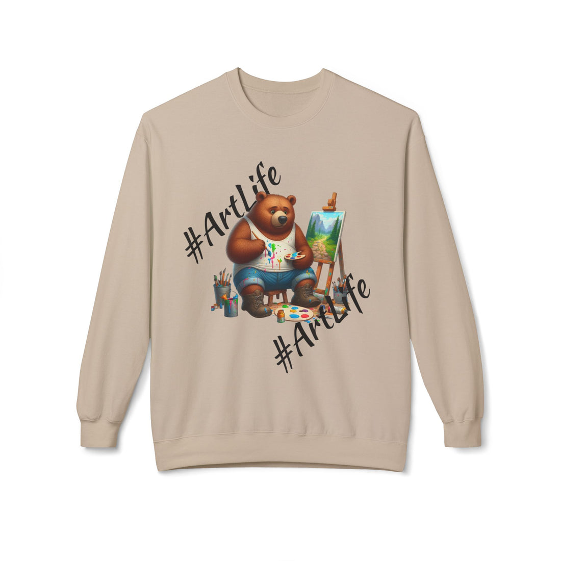 Artlife Bear Painting Softstyle Fleece Sweatshirt