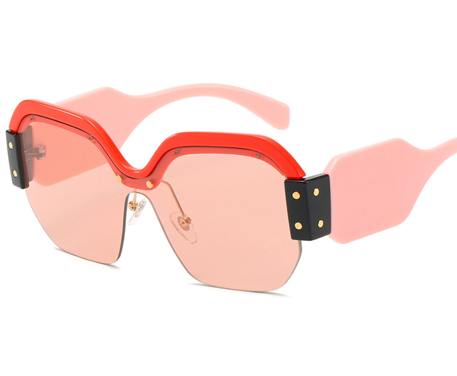 Large frame sunglasses connected piece sunglasses