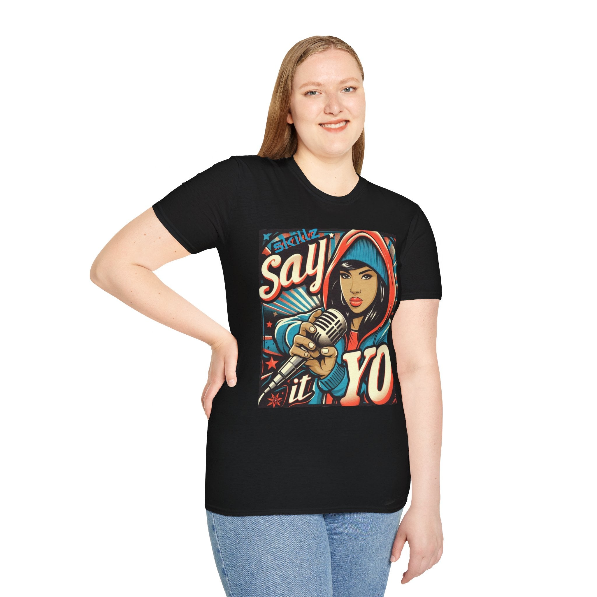 Say it Yo Microphone Female Softstyle T-Shirt