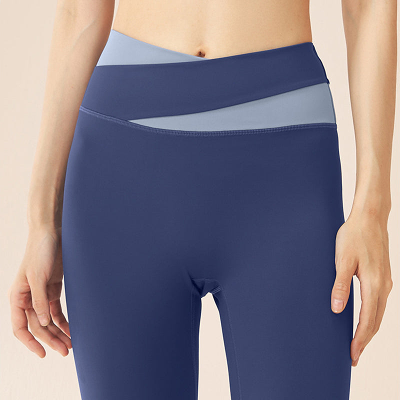 Spliced High Waist Butt Lift Seamless Quick-drying Leggings