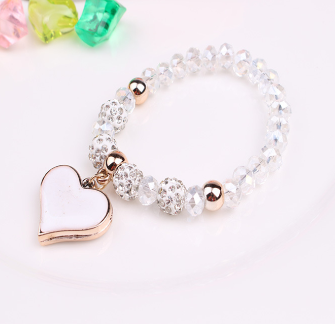 Elastic Crystal  Bracelet &amp; Bangle Heart Bracelets