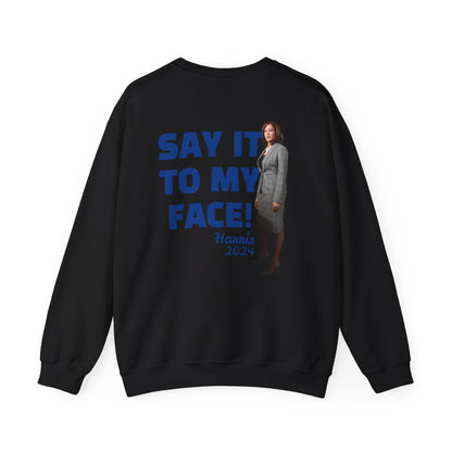 Graphic Sweatshirt with Tim Walz and Kamala Harris Quotes