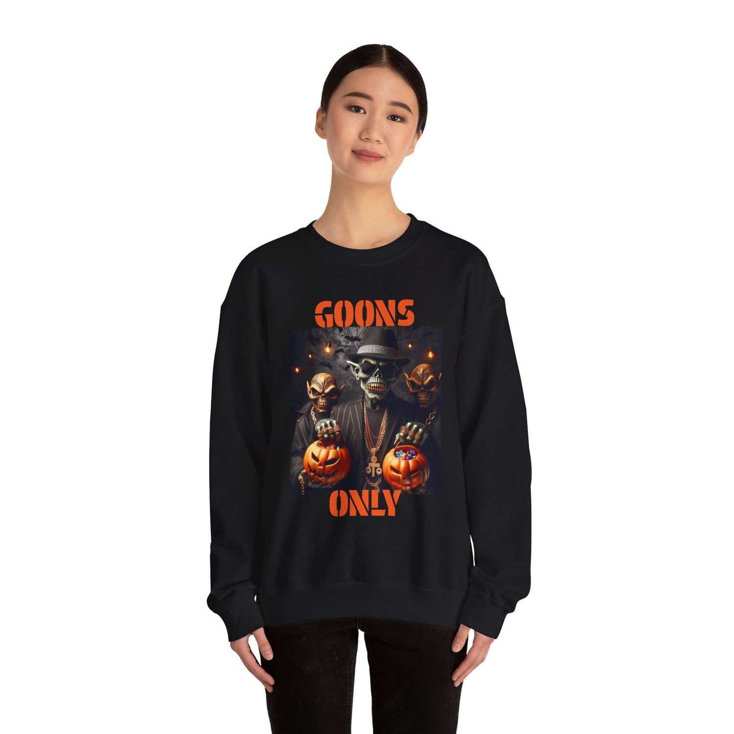 Gooblin Goons Crewneck Sweatshirt, Funny Halloween Unisex Pullover, Cozy Cotton Blend Jumper, Spooky Season Shirt,