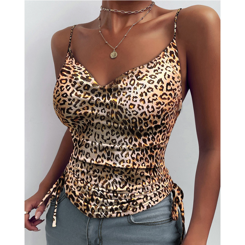 Spaghetti Strap Tops V-neck Camisole Shirts