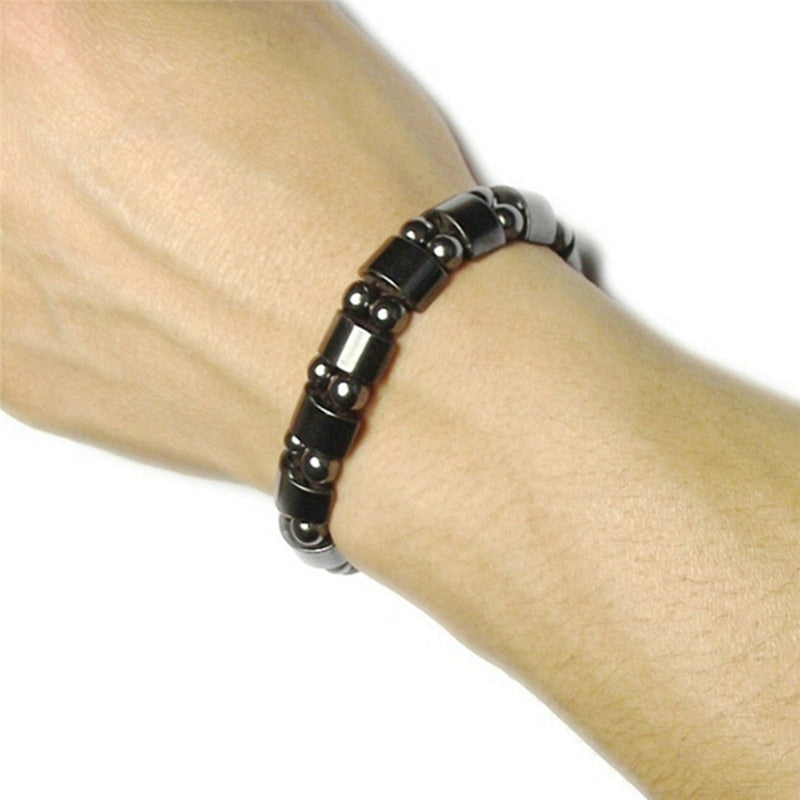 Health care Black healf moon magnetic black stone magnetic therapy slimming Bracelet Weight Loss Round Black Stone Bracelets