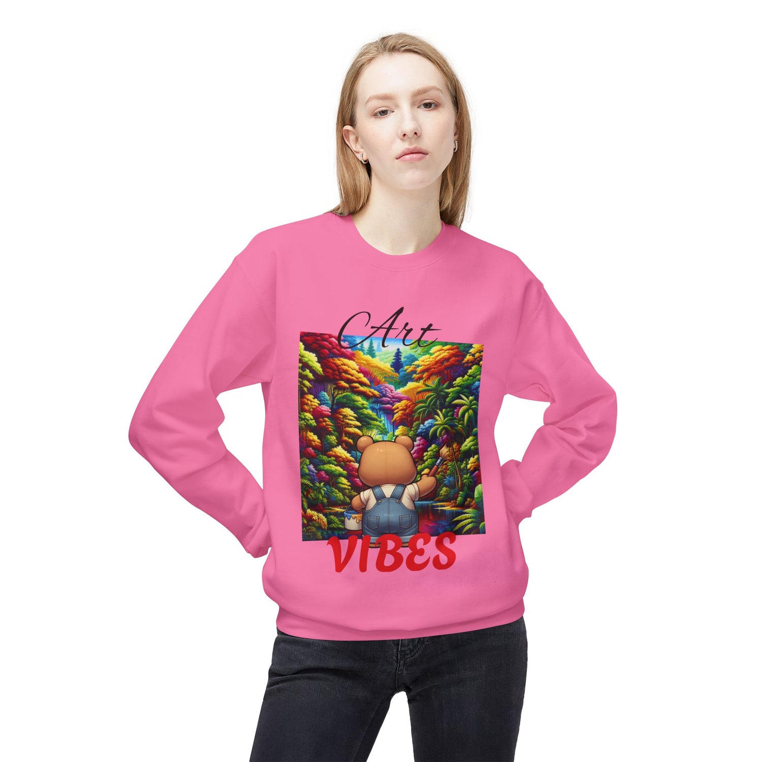 Art Vibes Jungle Teddy Bear Sweatshirt