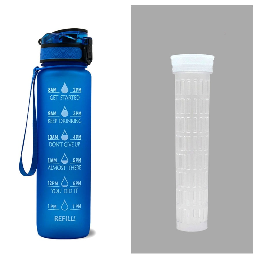 1L Tritan Water Bottle With Time Marker Bounce Cover Motivational Water Bottle