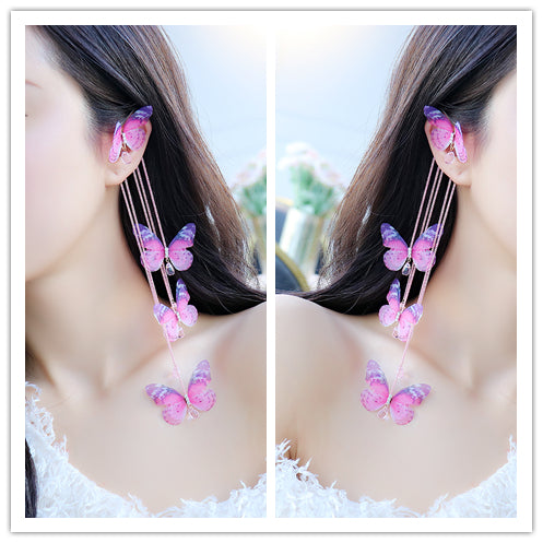 Super Fairy Temperament White Embroidered Lace Butterfly Earring