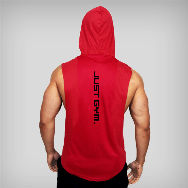 Fitness Vest Men Hooded Loose Shirt