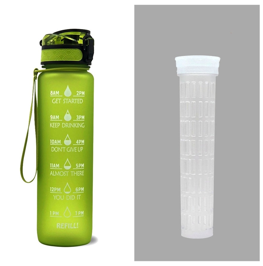 1L Tritan Water Bottle With Time Marker Bounce Cover Motivational Water Bottle