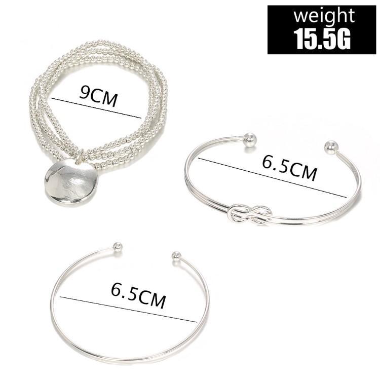 Classic Loveknot Twisted 3 Piece Bracelet Set