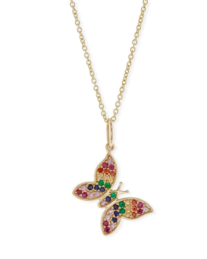 Rainbow  Elements Pendant Necklaces in 14K Gold (Multiple Options)