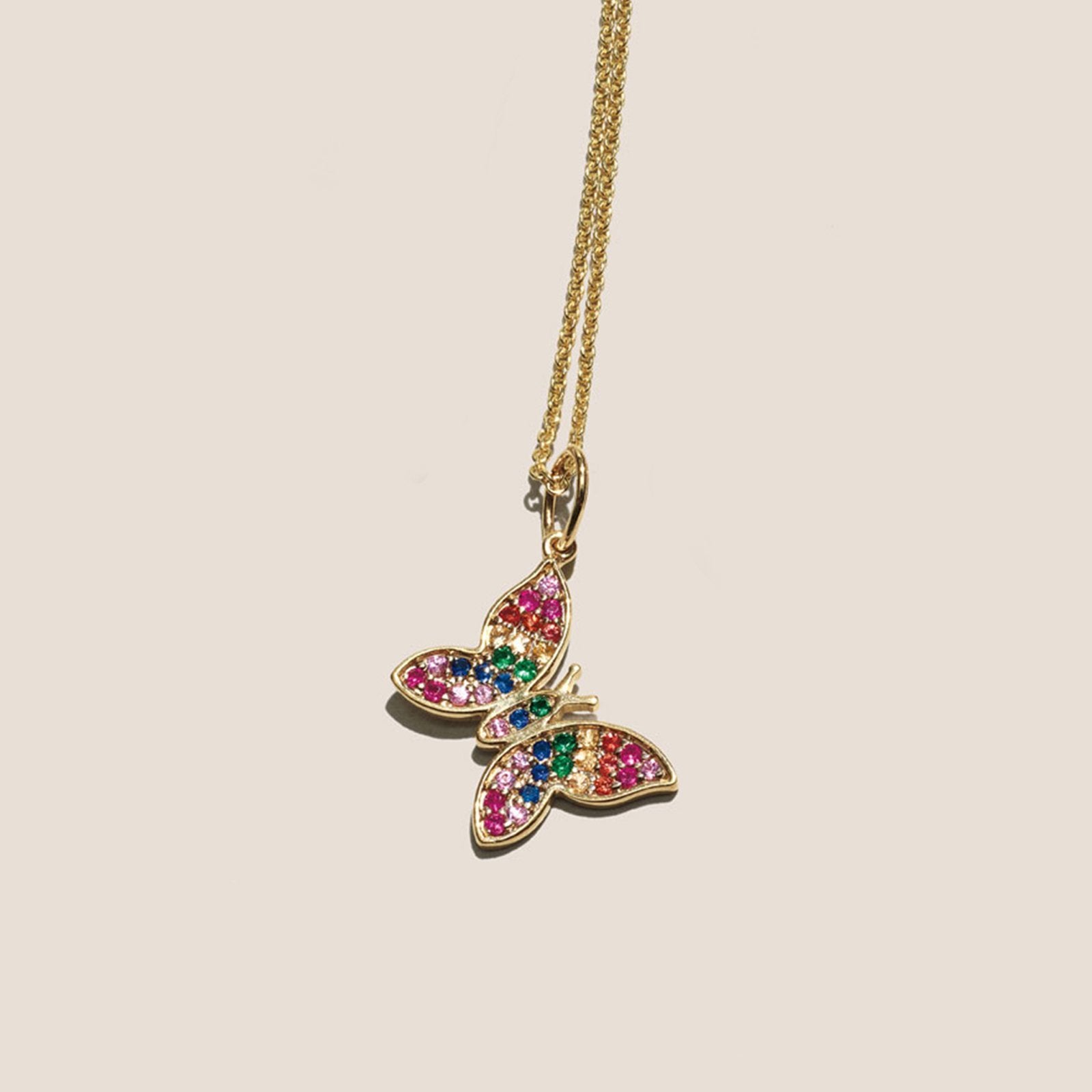 Rainbow  Elements Pendant Necklaces in 14K Gold (Multiple Options)